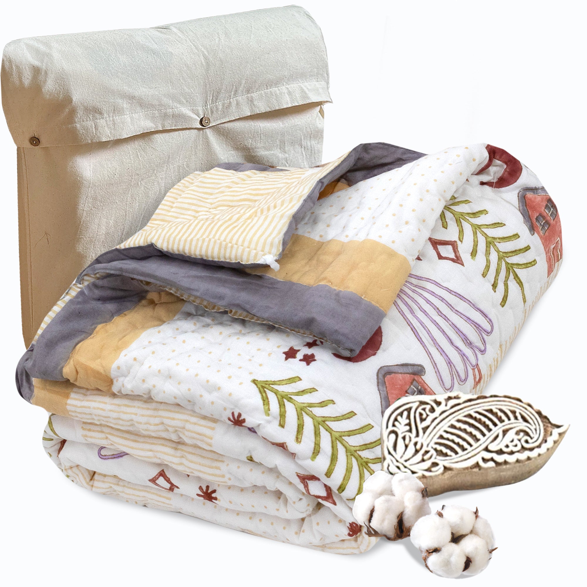 Yellow Polka Homes |  Quilts | Razai | Comforter