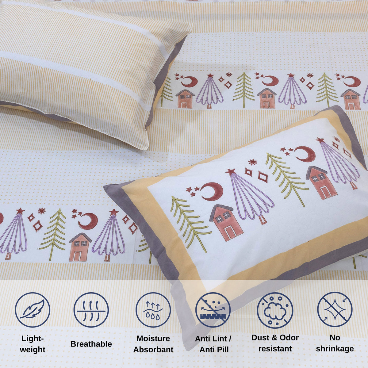 Yellow Polka Homes | Premium Bedsheet