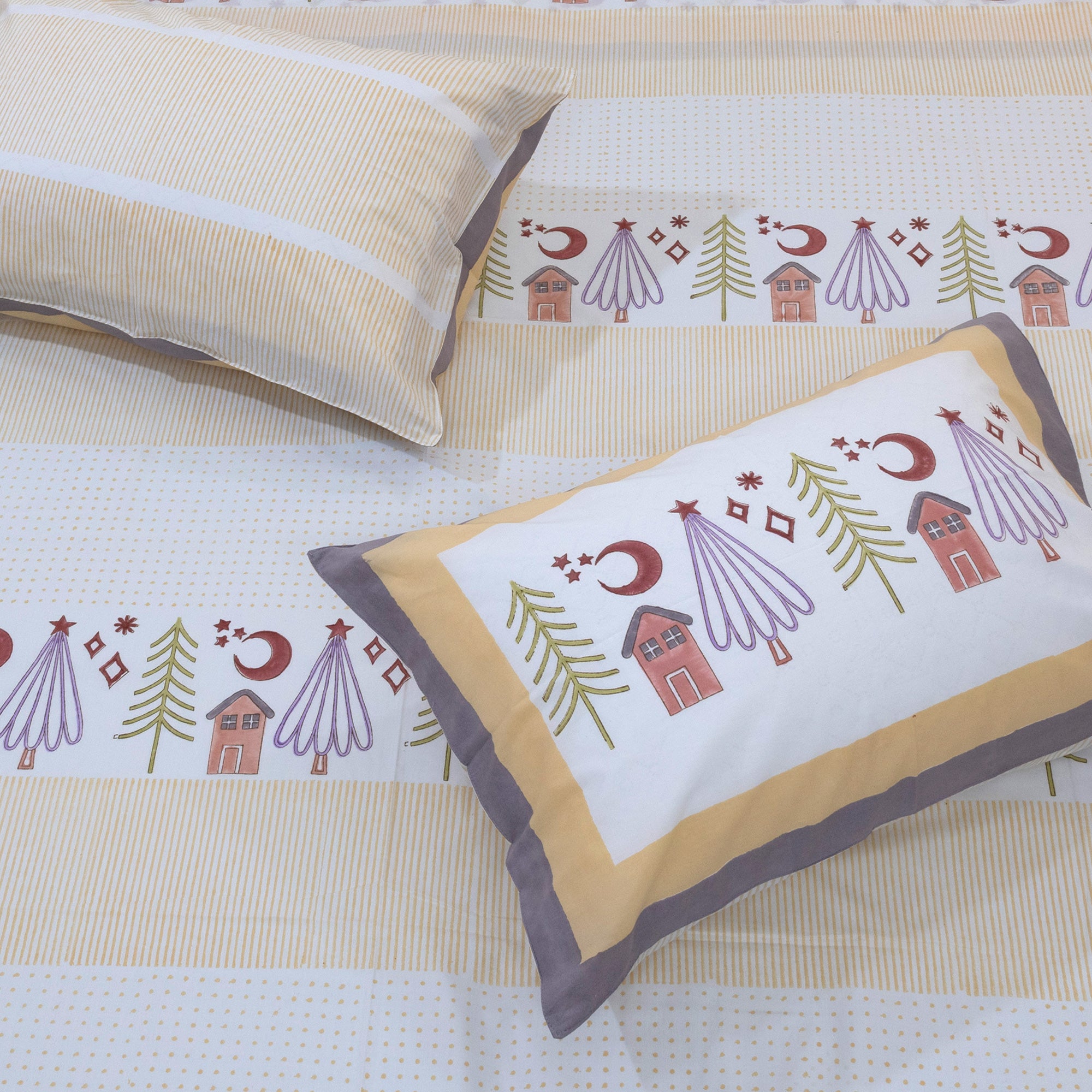 Yellow Polka Homes | Premium Bedsheet