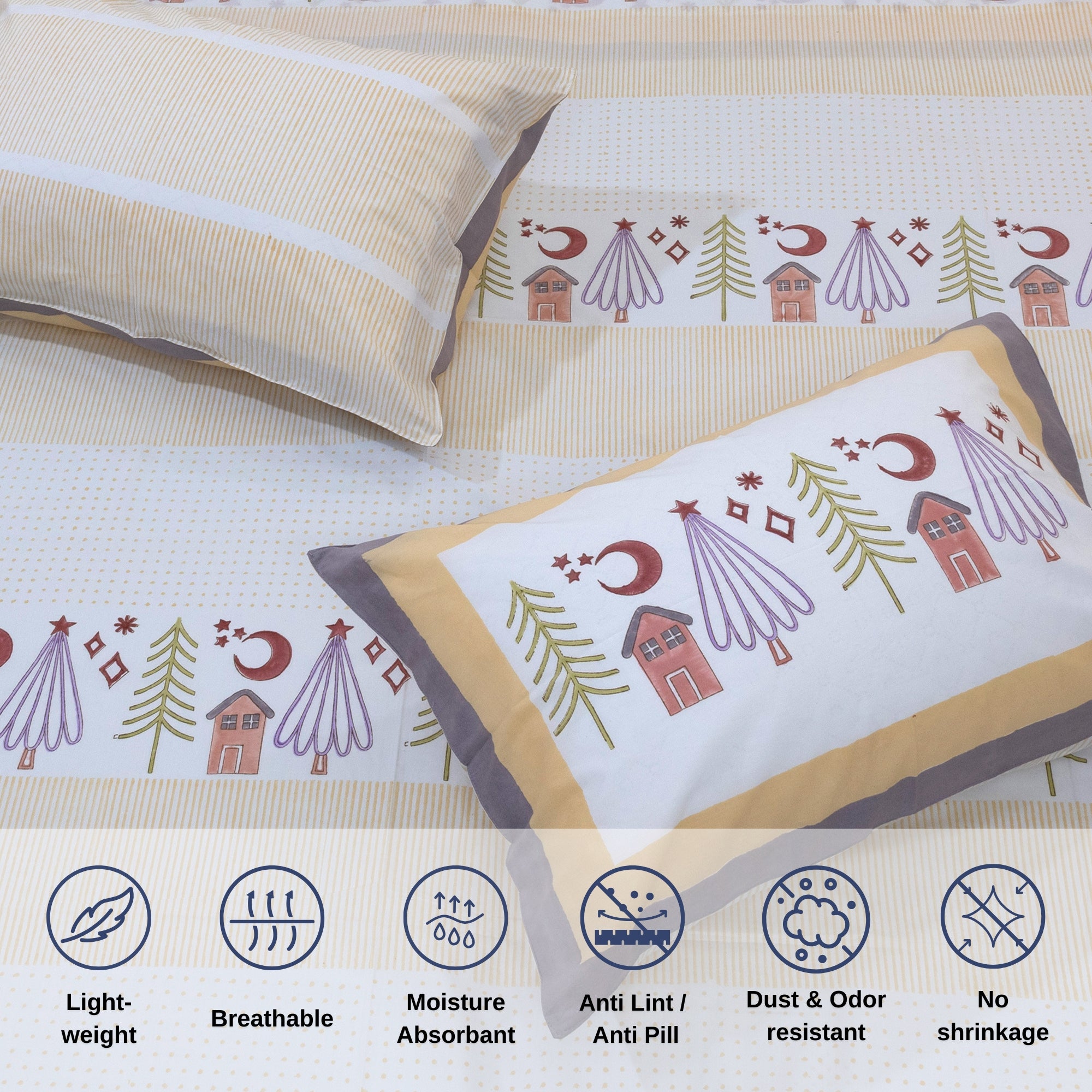 Yellow Polka Homes | Premium Bedsheet