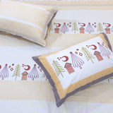 Yellow Polka Bedding Set | 300TC Bedsheet | 2 Pillow Covers | Mulmul Cotton Dohar