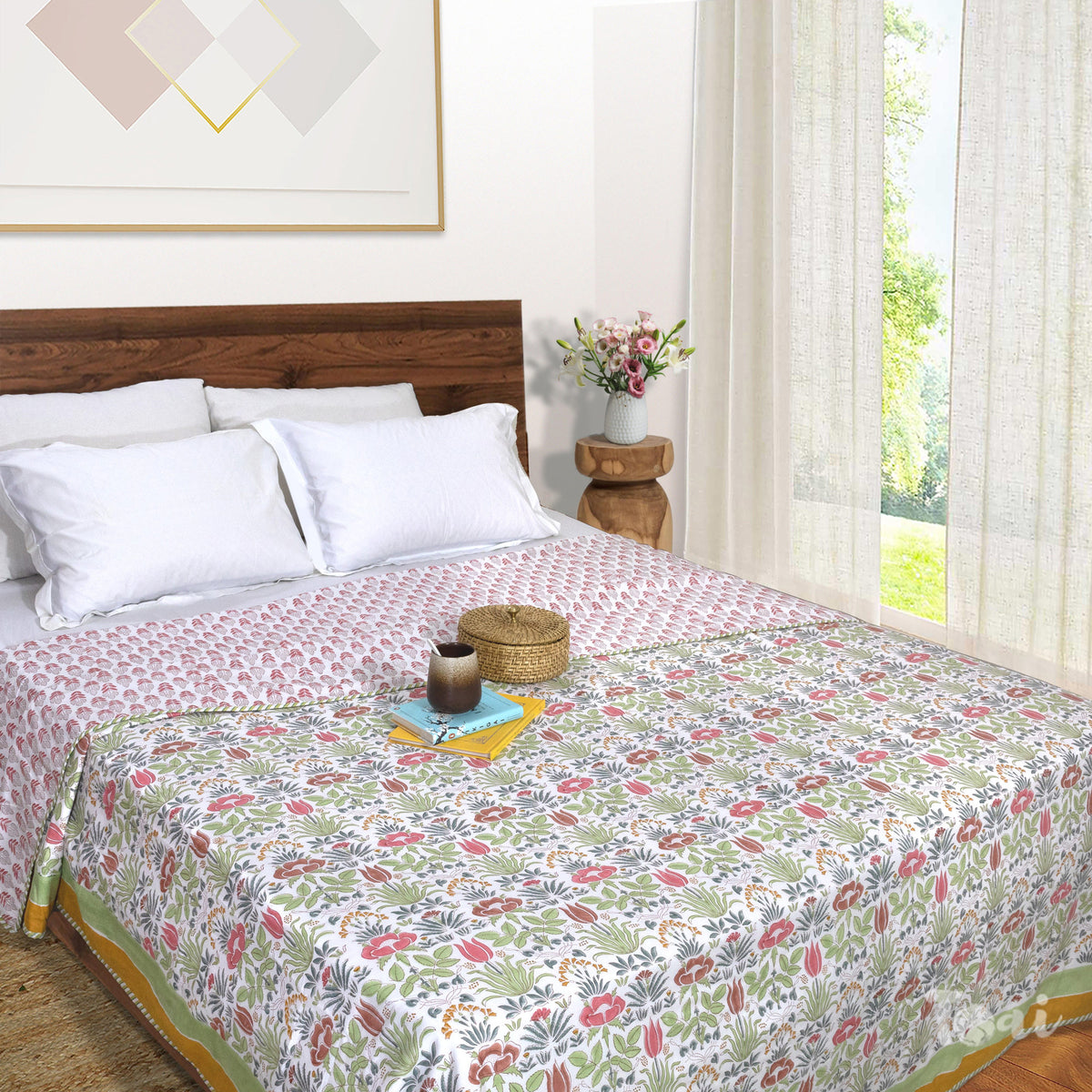 Spring Floral |  Dohar | Summer Blanket