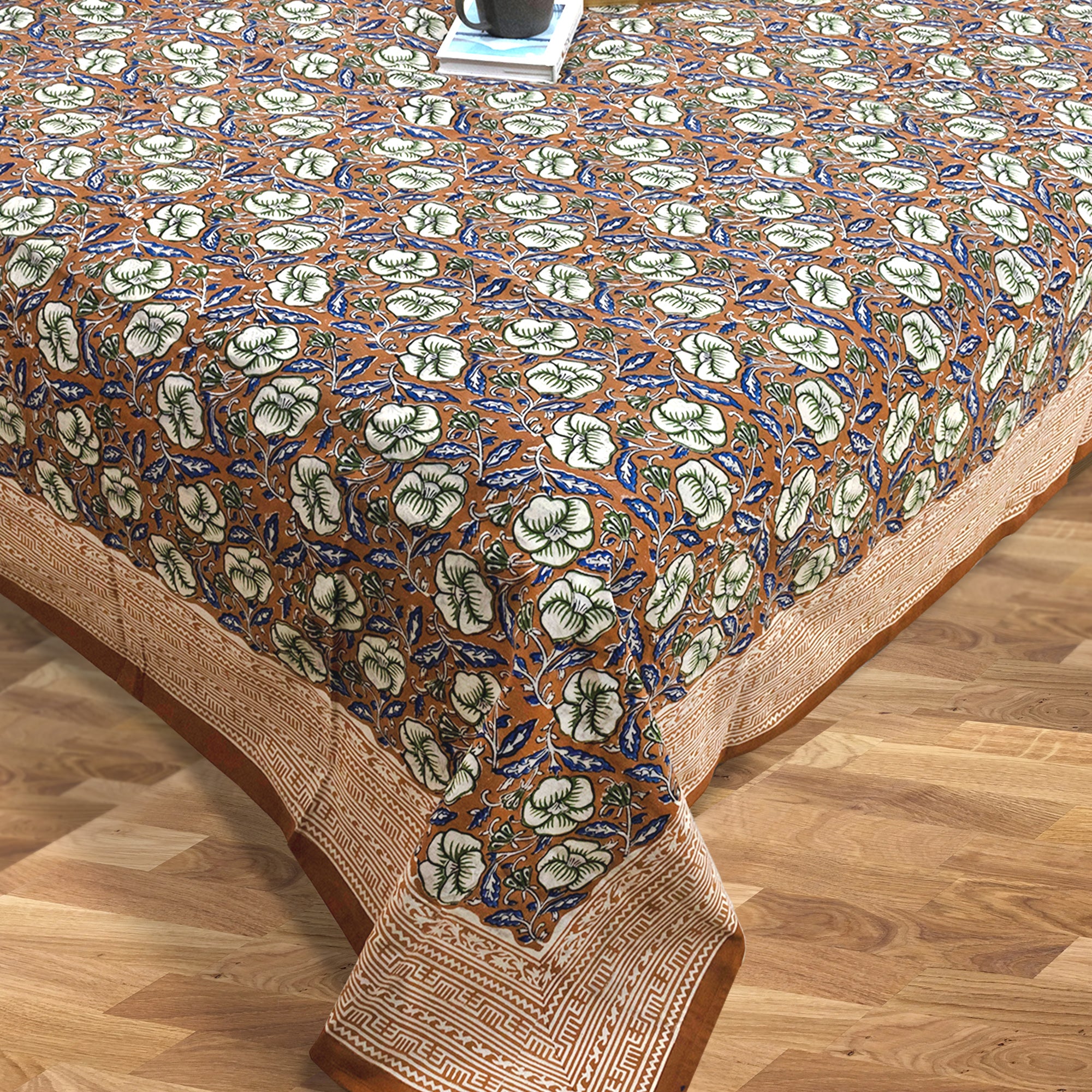Bagru Rust Floral| Fine Quality Bedsheet