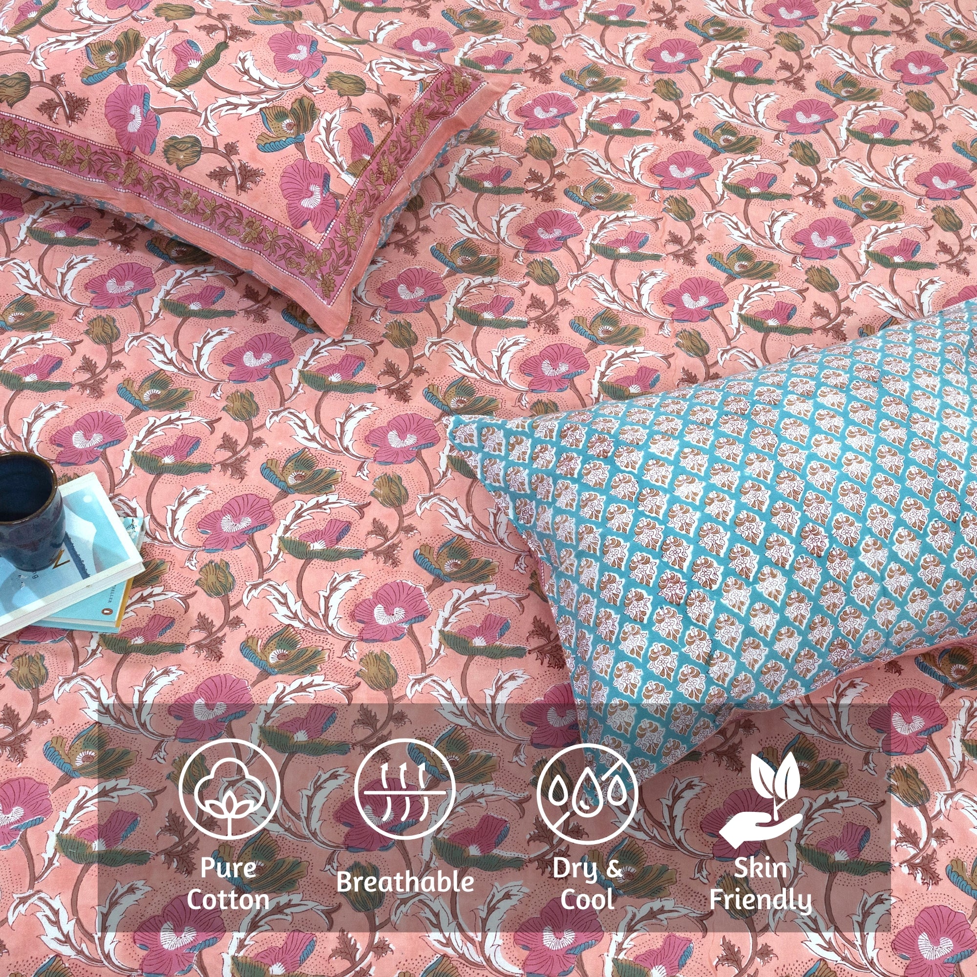French Poppies| Fine Quality Bedsheet