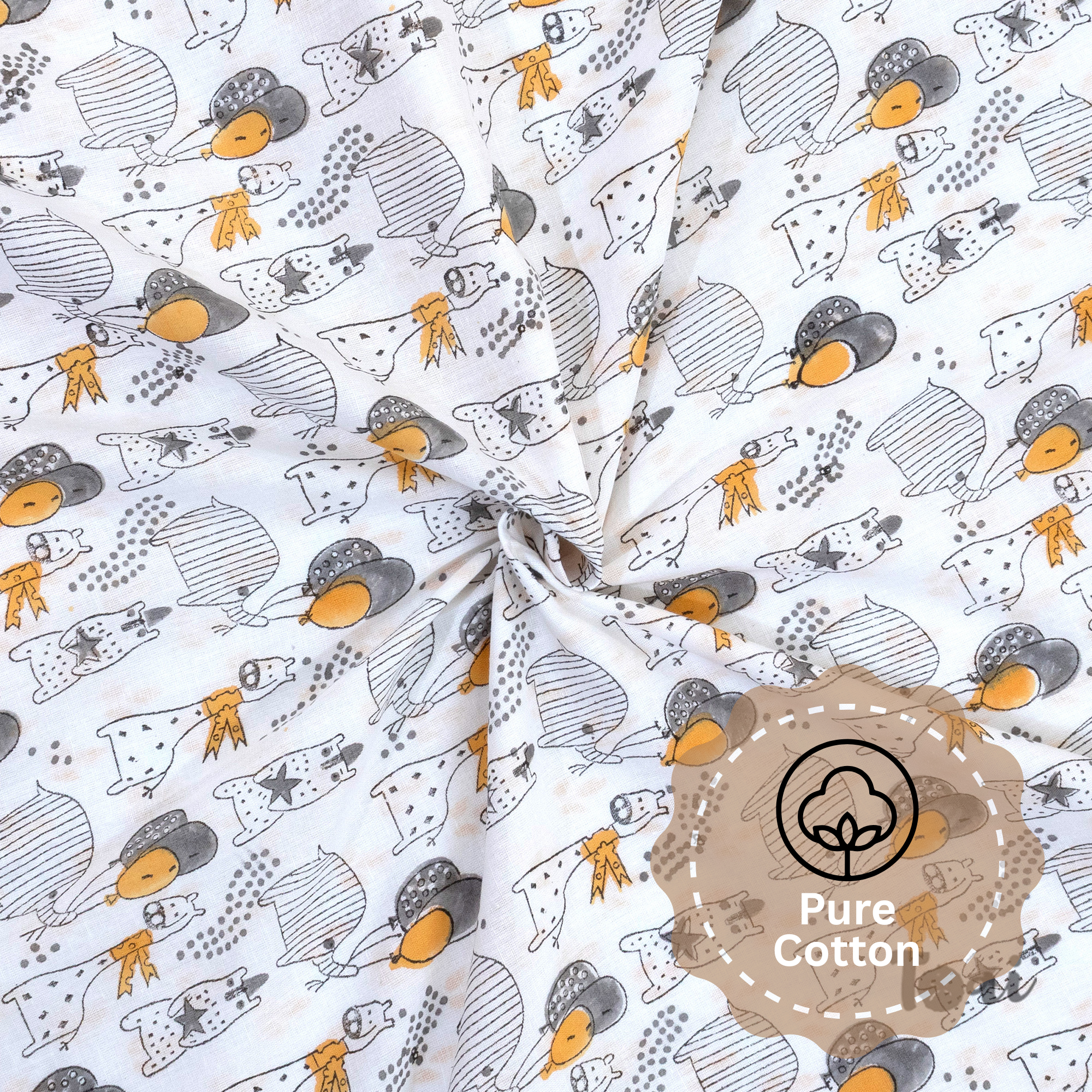 Grey Cartoon |All- Season Bedding Set | Premium Bedsheet , Pillow Covers, Duvet Razai Blanket Cover