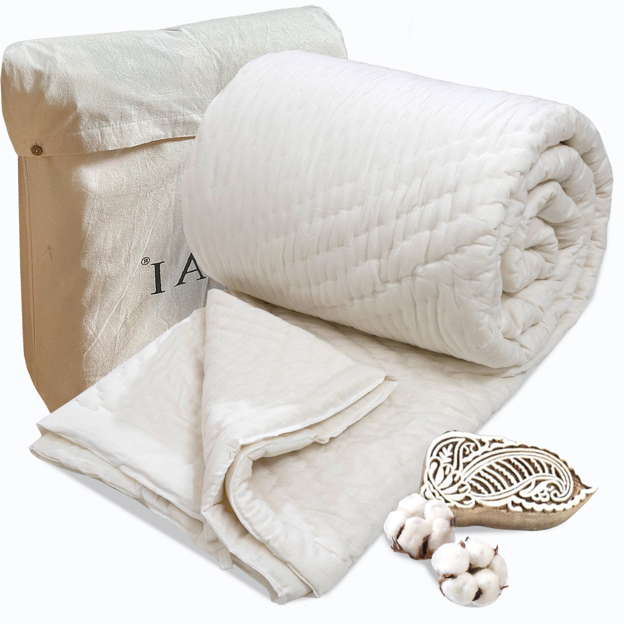 While Solid |White, Ivory| Quilts | Razai | Comforter