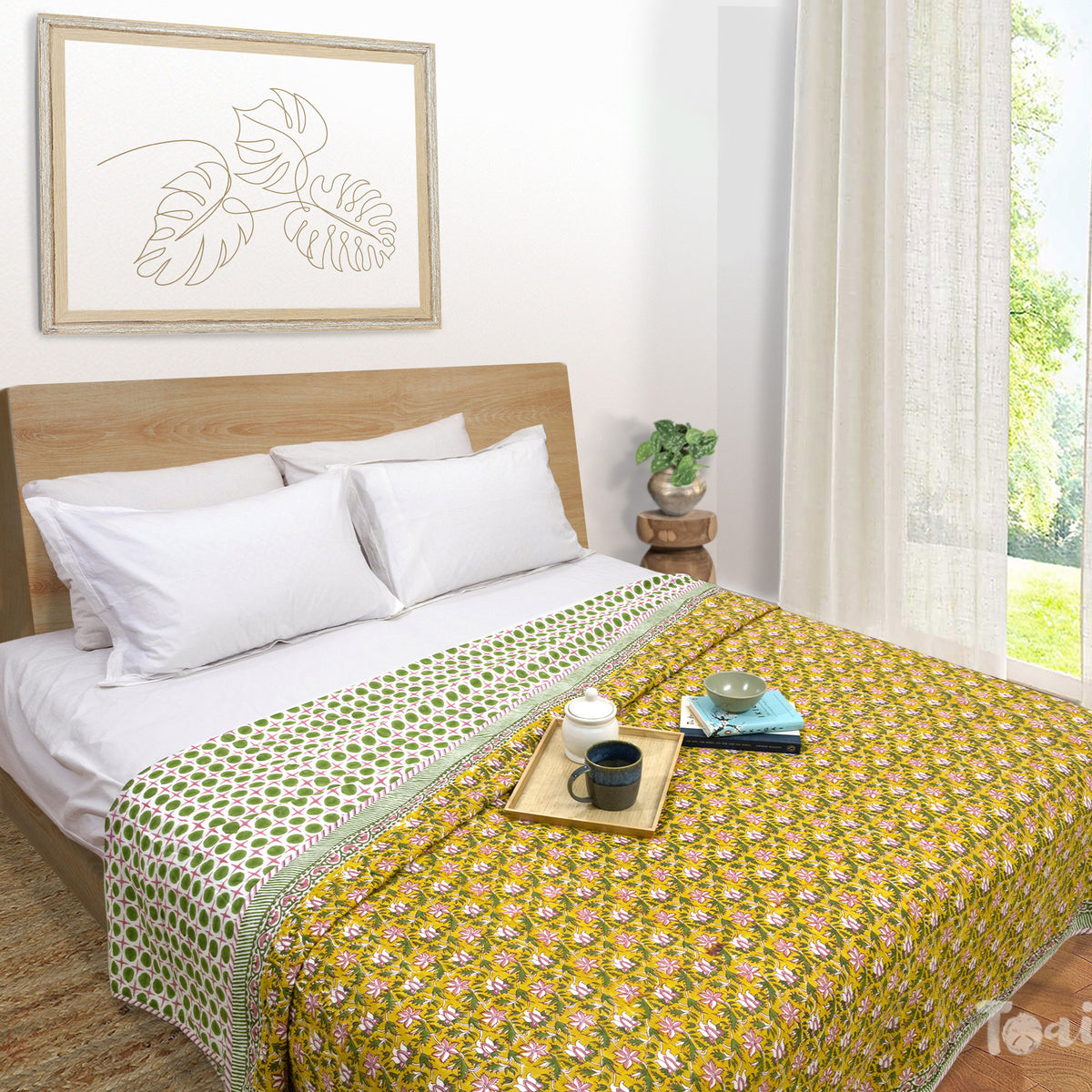 Pink Floral Pond | Dohar | Summer Blanket