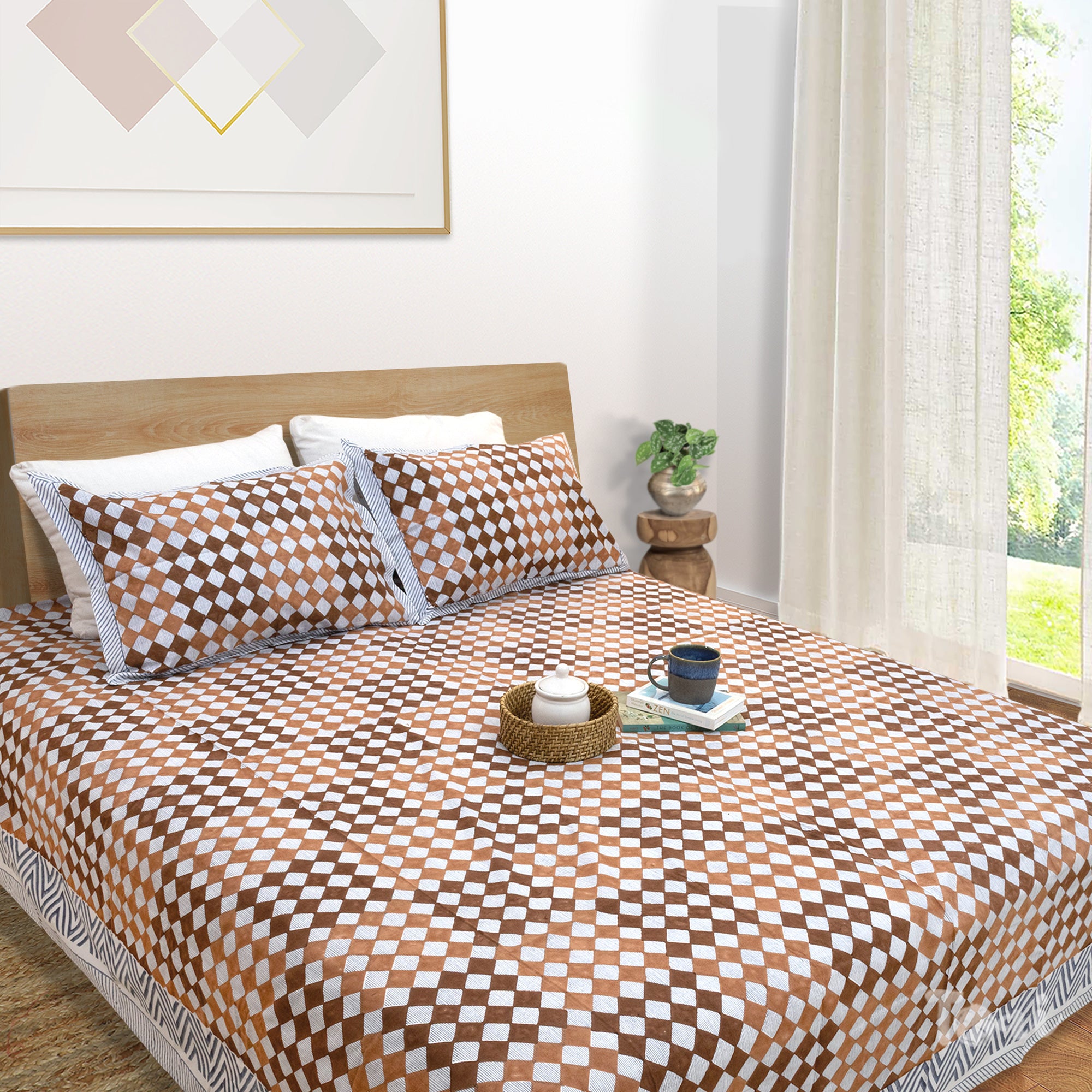 Geometric Square   | Premium Bedsheet