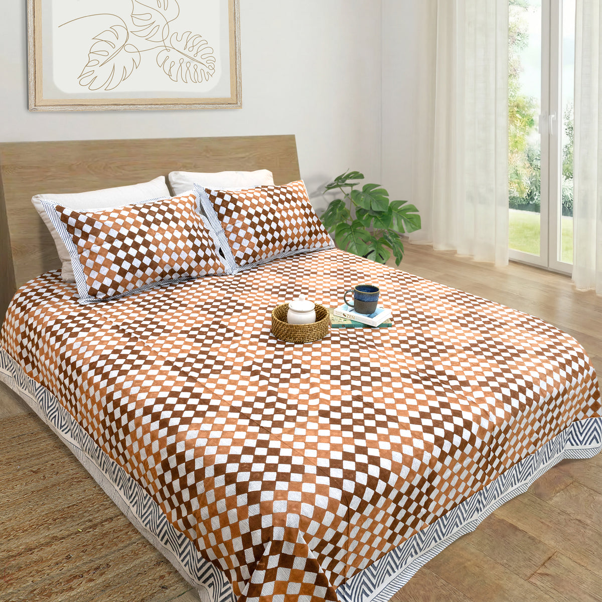 Geometric Square   | Premium Bedsheet
