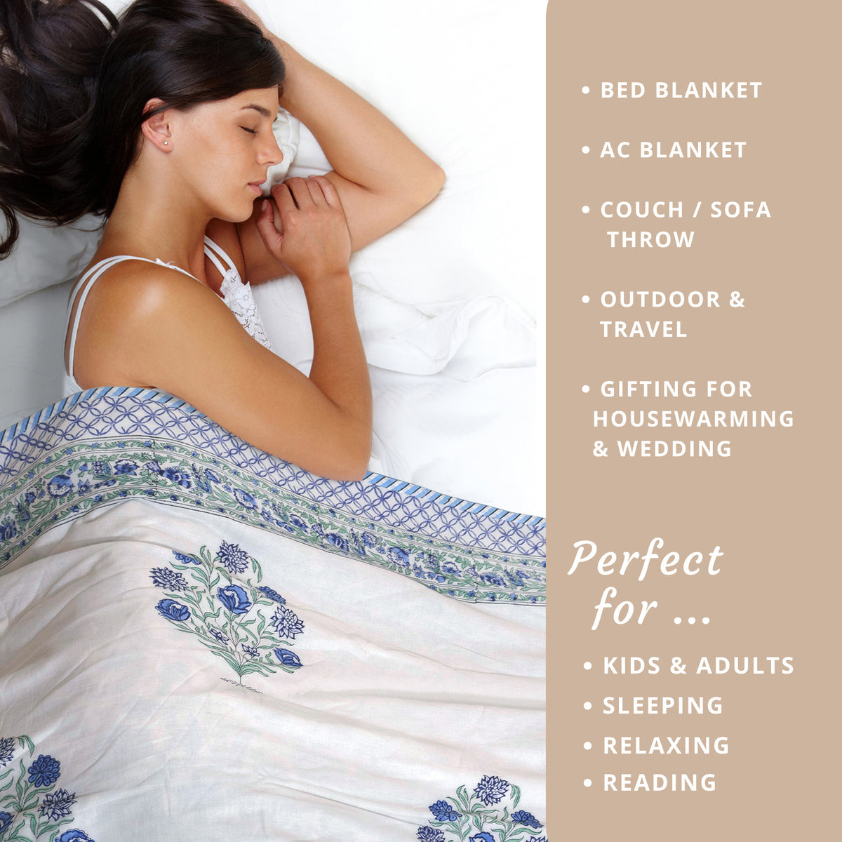 Mughal Floral Motif | Dohar | Summer Blanket