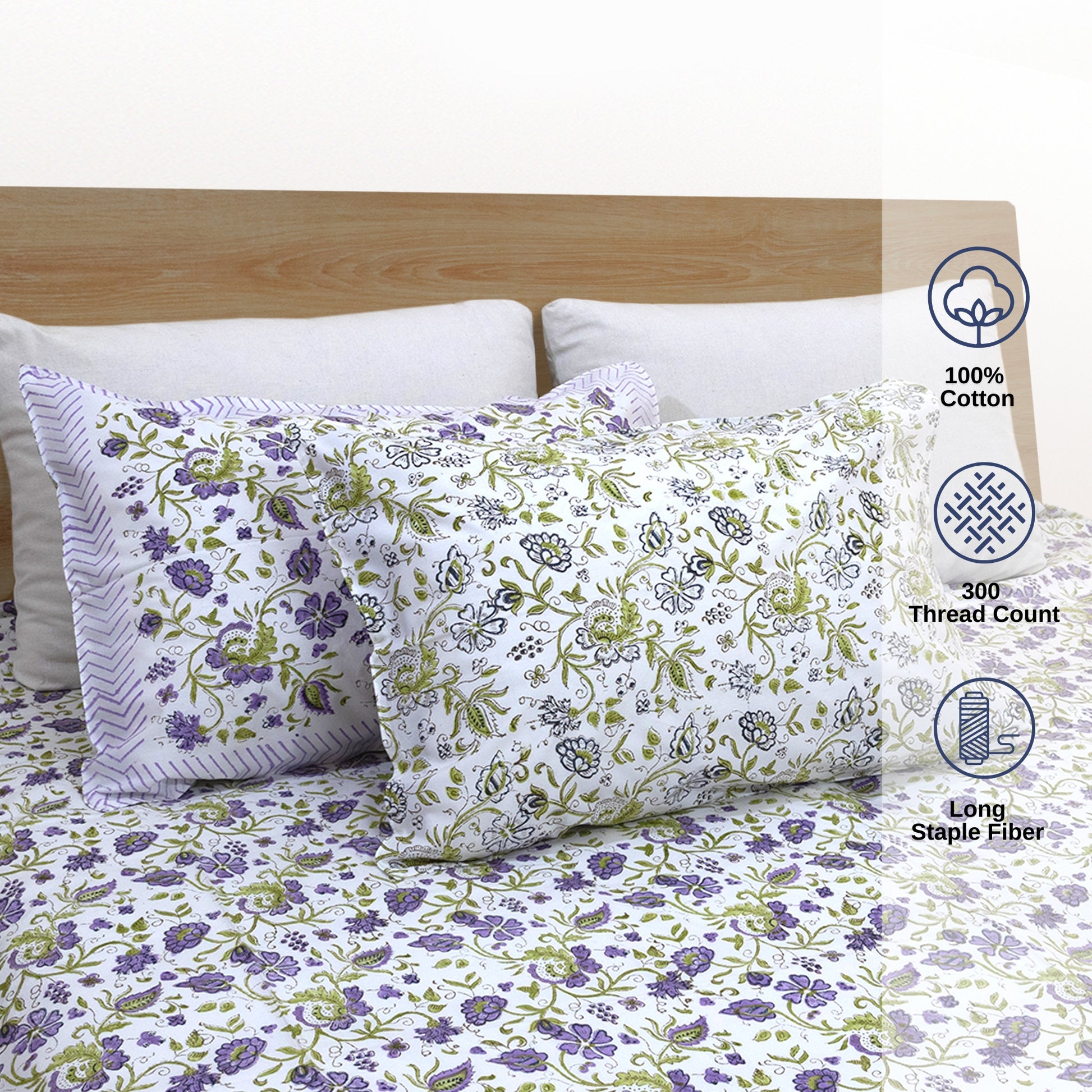 Small Lavender Flowers  - Bedsheet with Pillow Covers