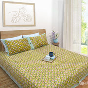 Pink Floral Pond| Premium Bedsheet