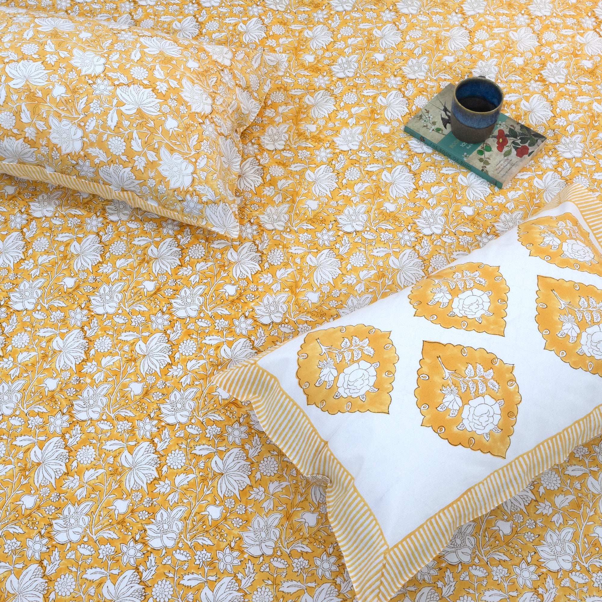Yellow Kalamkari | Fine Quality Bedsheet
