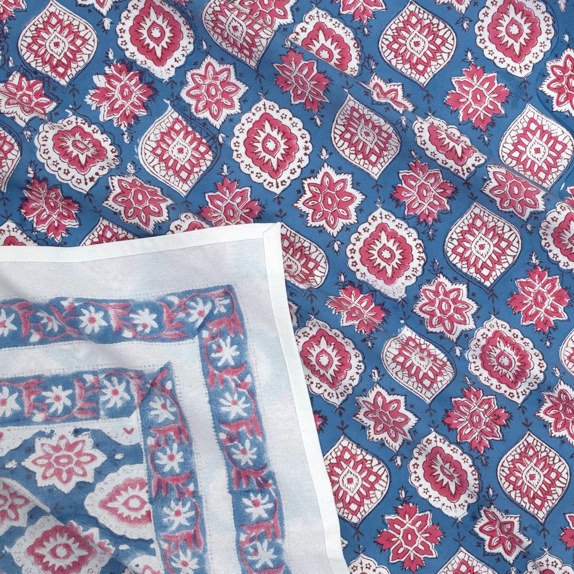 Spanish Villa Blue Red-Dohar Bedding Set