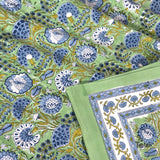Blue Green Florals   | 210TC Pure Cotton Bedsheet