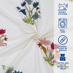 Flower Bunch on White | 210TC Pure Cotton