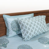 Bouquet on Light Blue |  300TC Mercerized Cotton Bedsheet