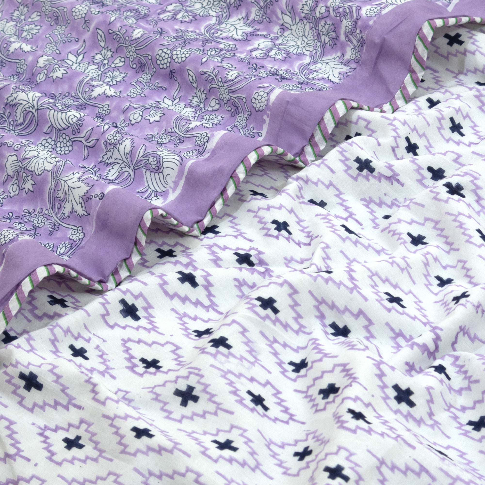 Lavender Kalamkari | Dohar | Summer Blanket