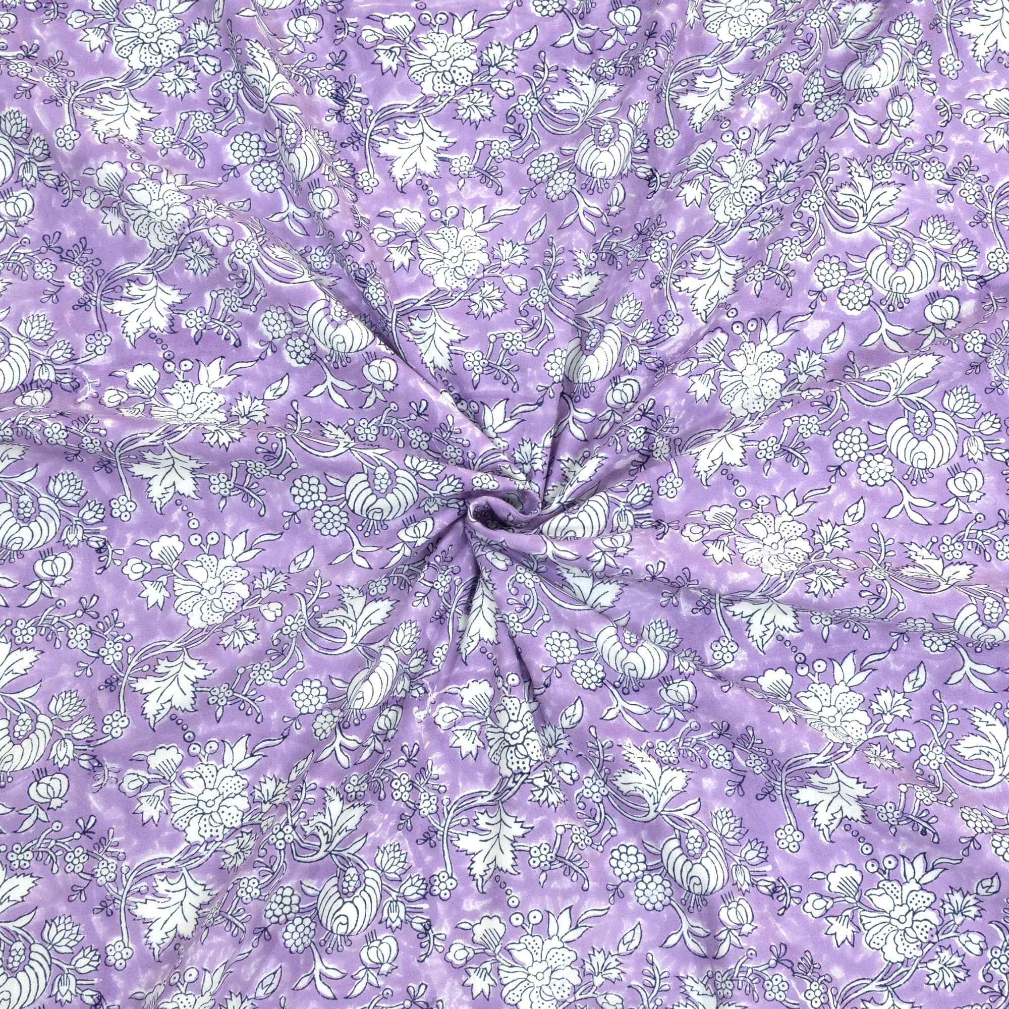 Lavender Kalamkari | All- Season Bedding Set | Premium Bedsheet , Pillow Covers, Dohar