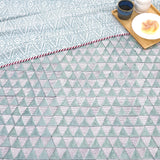 Green Line Pattern | Pure Mulmul Cotton | Flannel filling