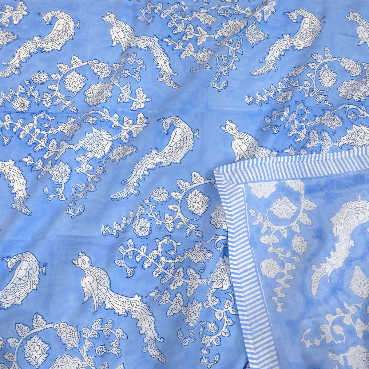 Blue Bird| All- Season Bedding Set | Premium Bedsheet , Pillow Covers, Dohar
