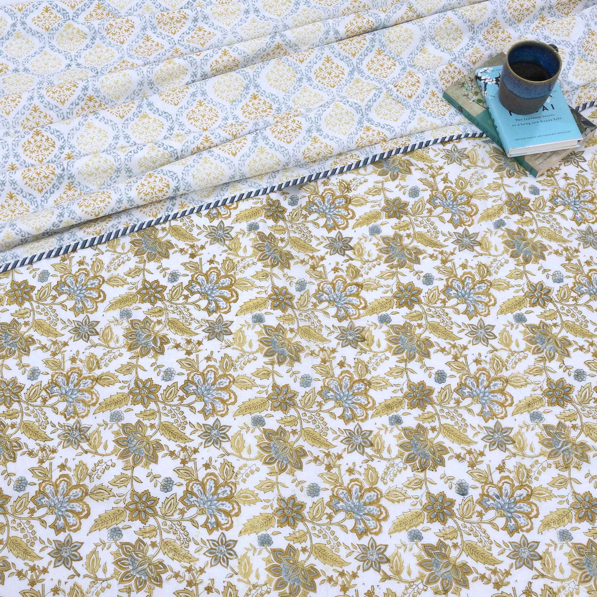 Autumn Leaves | All- Season Bedding Set | Premium Bedsheet , Pillow Covers, Dohar