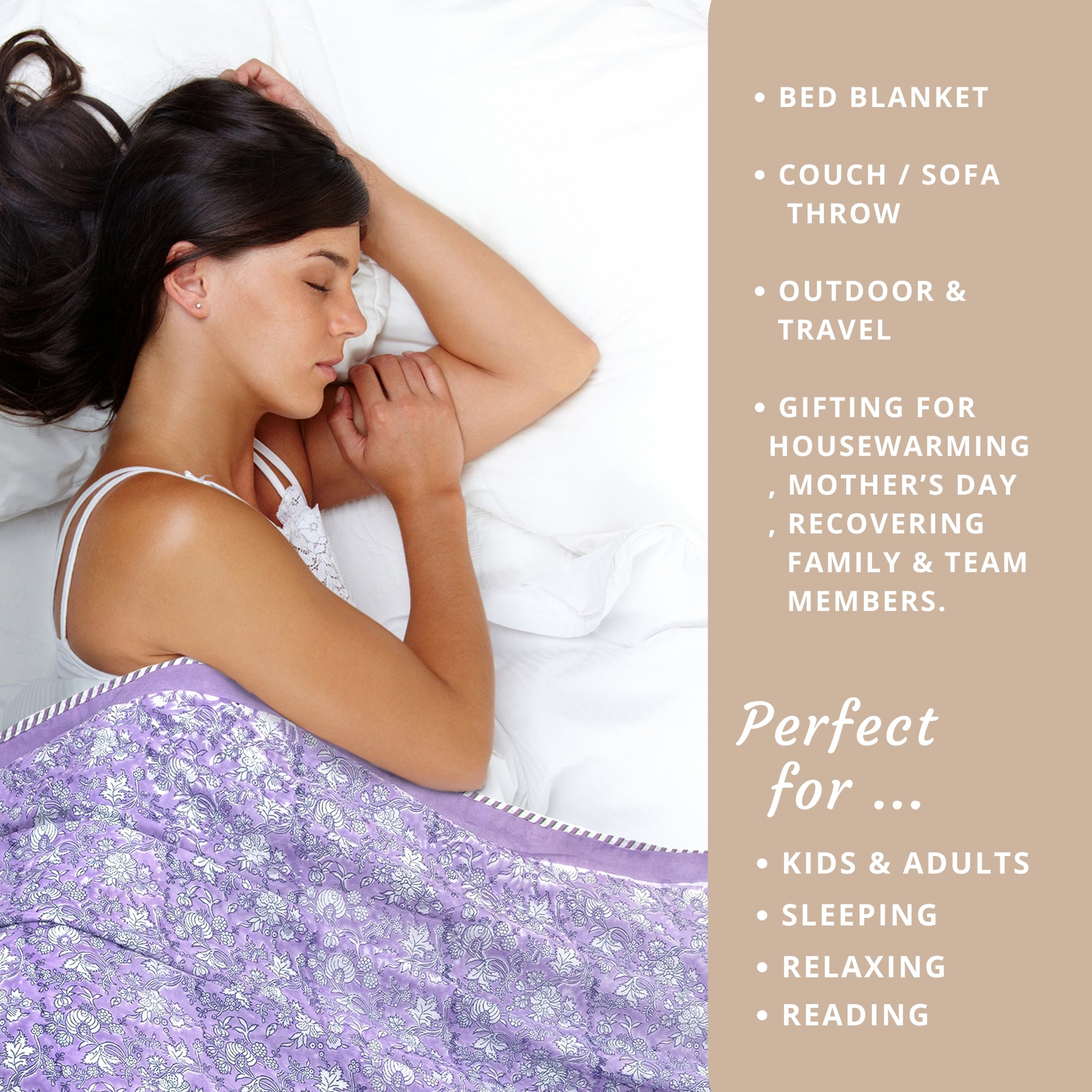 Lavender Kalamkari | Dohar | Summer Blanket