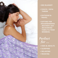 Lavender Kalamkari | Pure Mulmul Cotton | Flannel filling