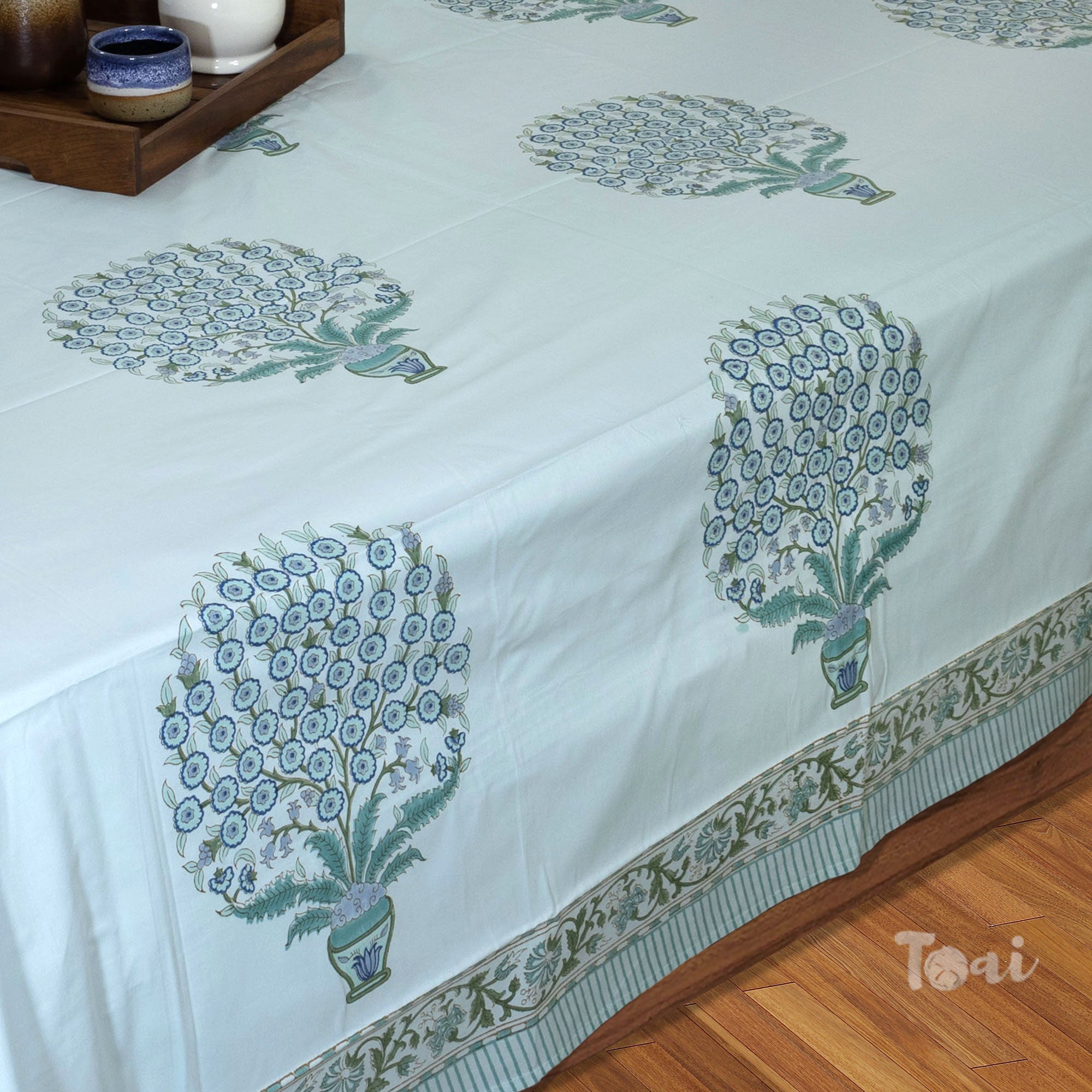 Bouquet on Light Blue | Premium Bedsheet