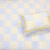 Yellow Grey Pattern|300TC Mercerized Cotton Bedsheet