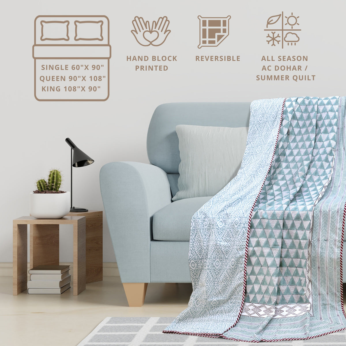 Geometric Triangles | Dohar | Summer Blanket