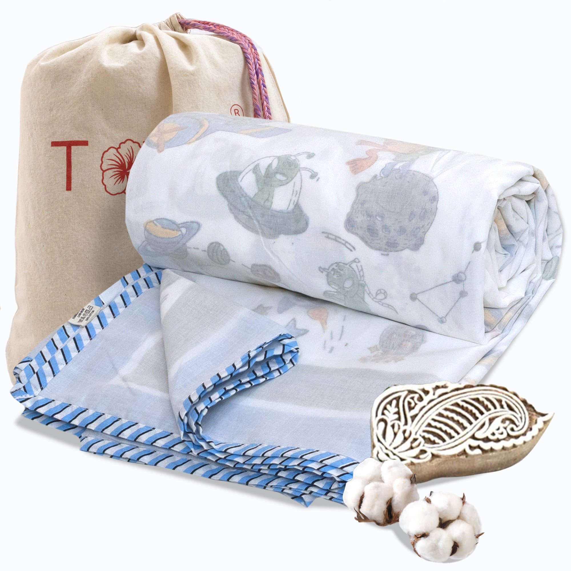 Space Boy | Muslin Dohar | Summer Blanket