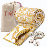 Light Mustard Kalamkari | Pure Mulmul Cotton | Flannel filling