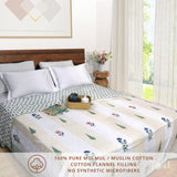 Floral Panel | Pure Mulmul Cotton | Flannel filling