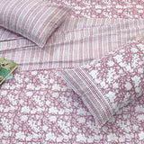 Vintage Pink| 300TC Bedsheet | 2 Pillow Covers | Mulmul Cotton Dohar
