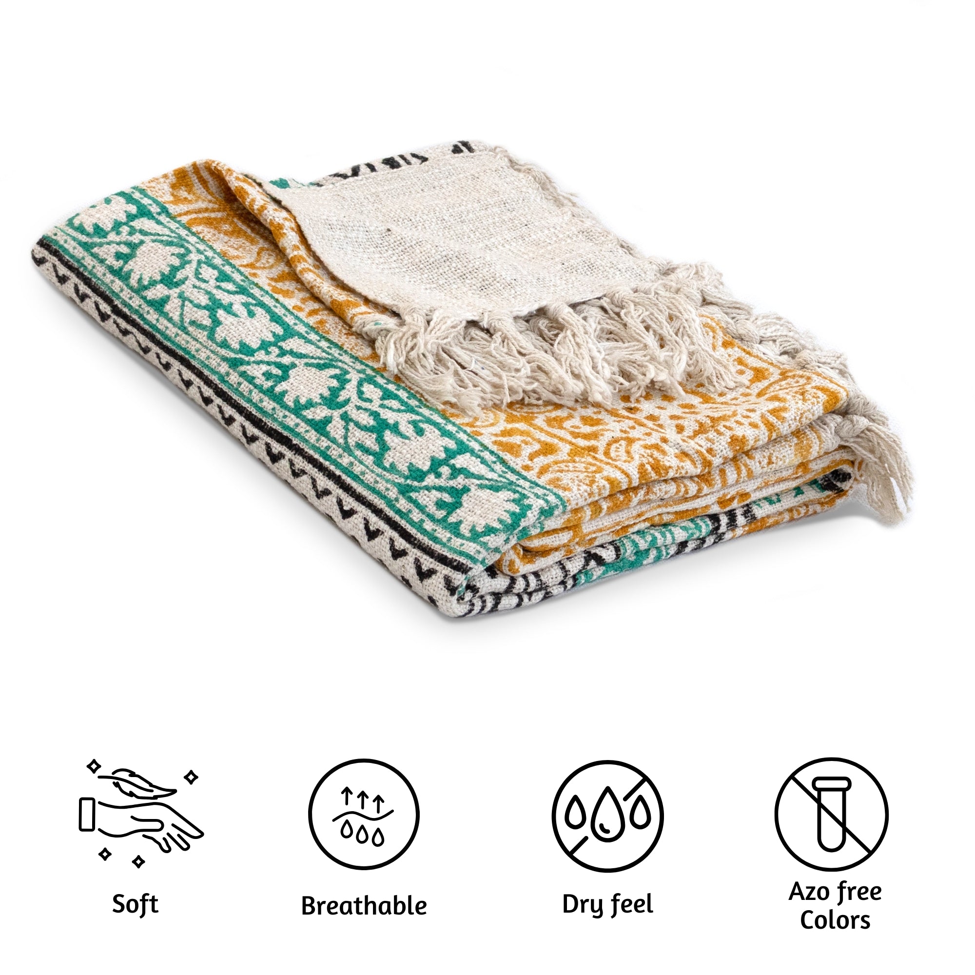 Many Color Ethnic  | MultiColor Florals | Woven Sofa Throw