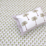 Palm Tree | 300TC Bedsheet | 2 Pillow Covers | Mulmul Cotton Dohar