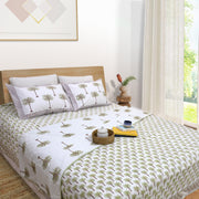 Palm Tree |All- Season Bedding Set | Premium Bedsheet , Pillow Covers, Dohar