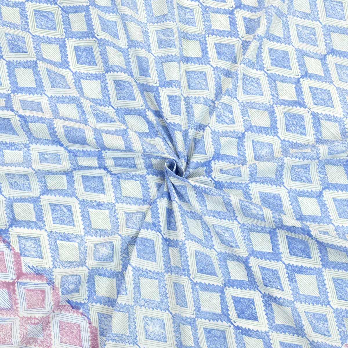 Vintage Lines Checks |Blue Pink| Premium Bedsheet