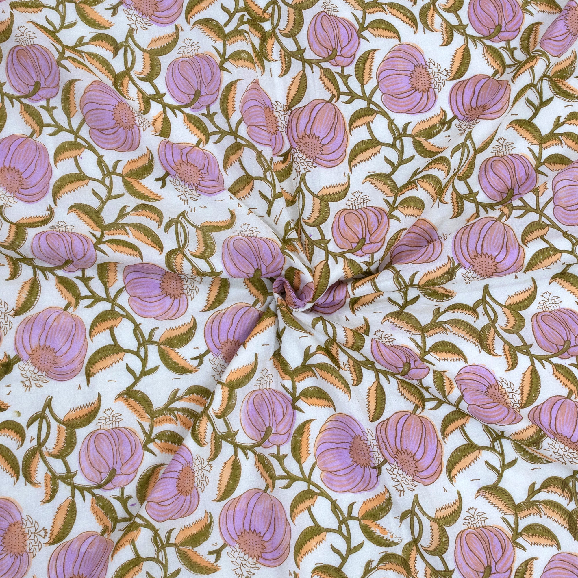 Round Flowers & Leaves | Dohar | Summer Blanket