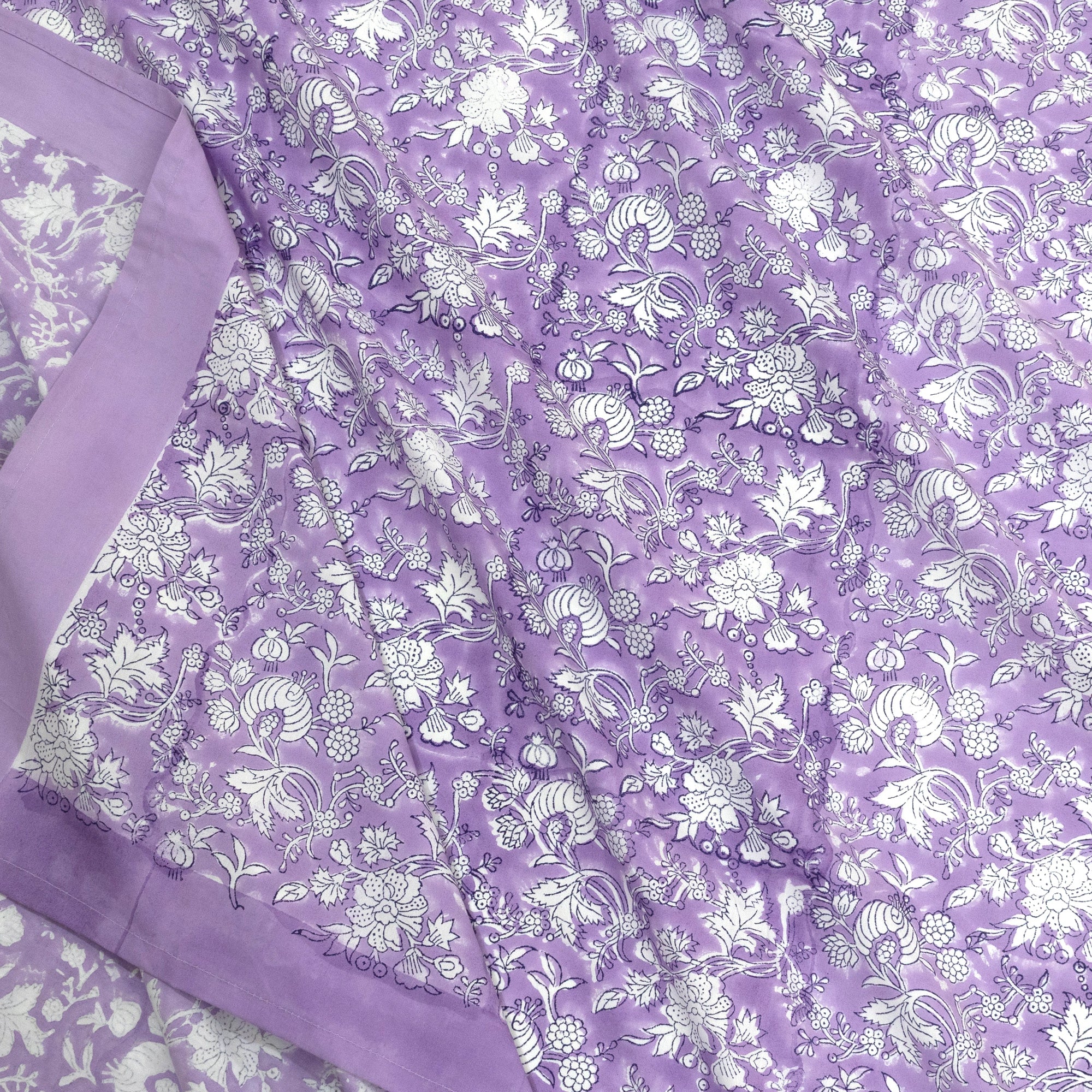 Lavender Kalamkari| Comforter Bedding Set | Premium Bedsheet , Pillow Covers, Quilt / Razai