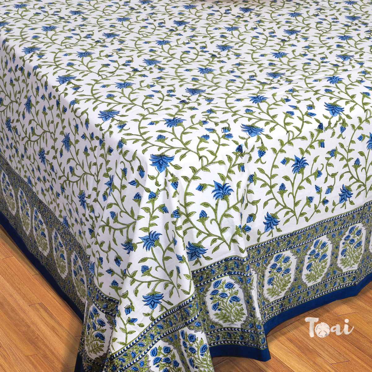 White Blue Florals | Fine Quality Bedsheet