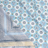Small Blue Jaal  |300TC Mercerized Cotton Bedsheet