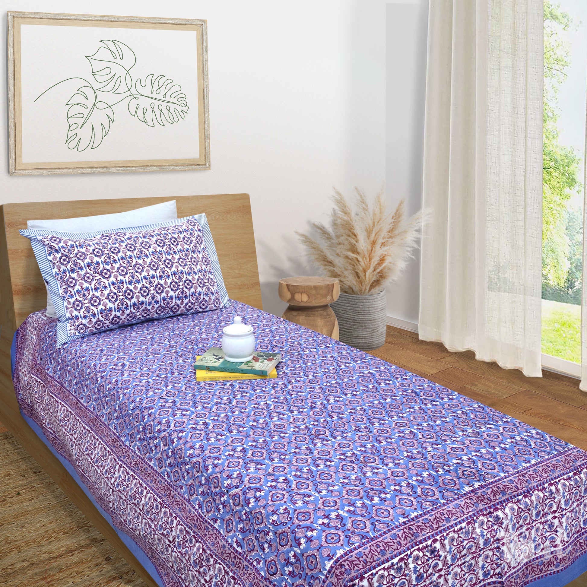 Moroccan Tiles - Single Cotton Bed sheet