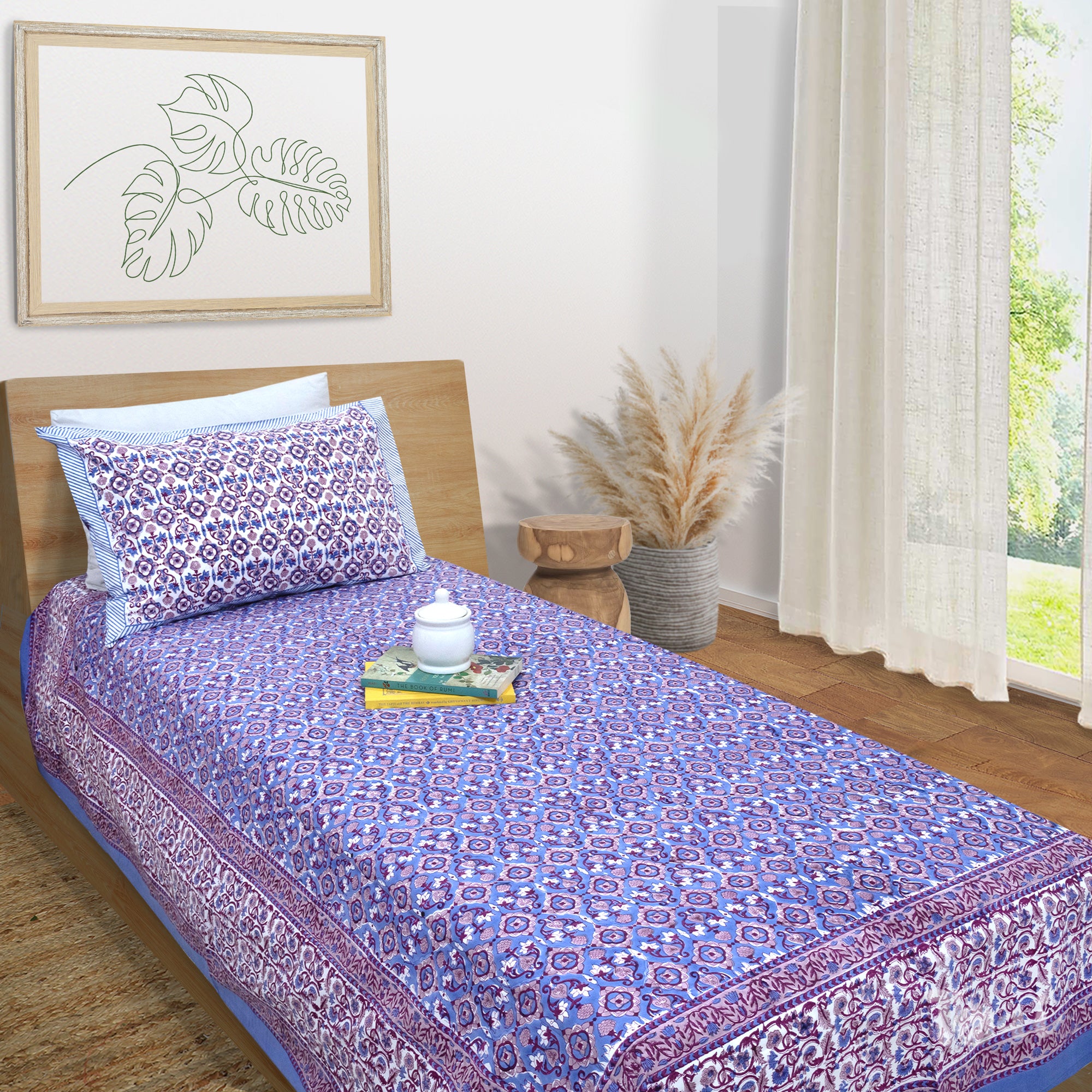 Moroccan Tiles - Single Cotton Bed sheet
