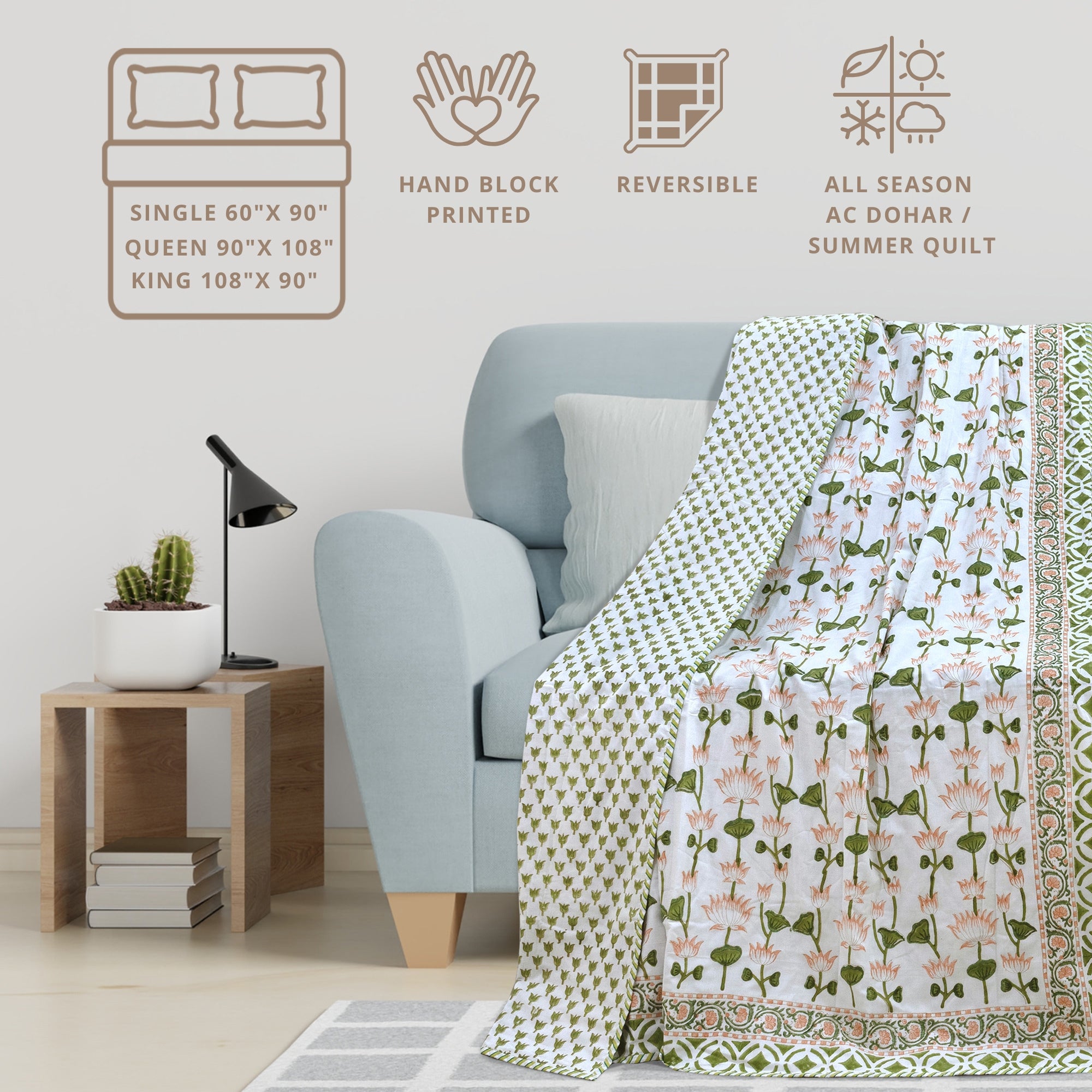 Lotus Vines |  Dohar | Summer Blanket