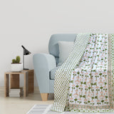 Orange Green Lotus | Pure Mulmul Cotton | Flannel filling