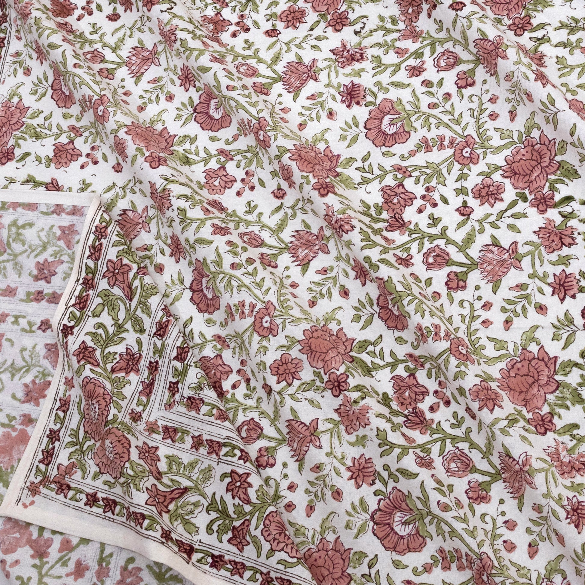 Rust Flower Spread  - Bedsheet with Pillow Covers