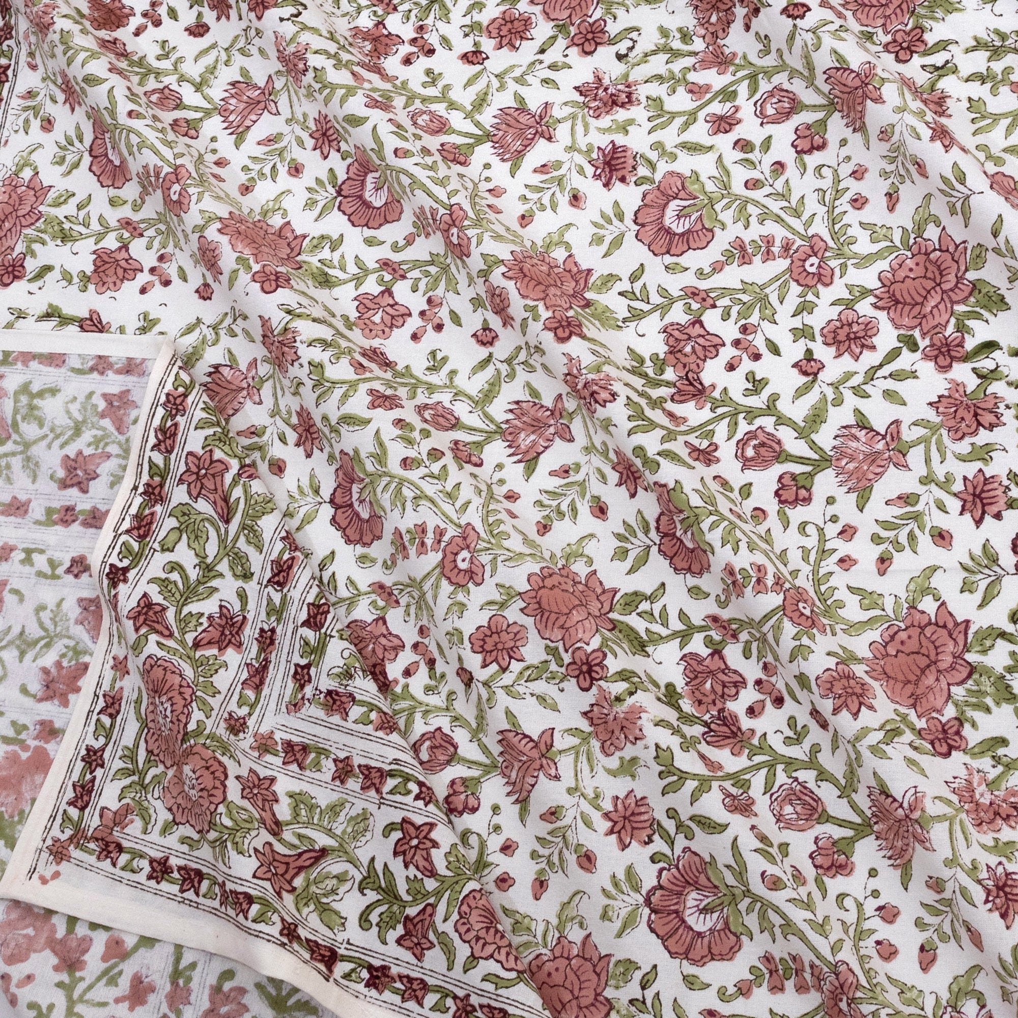 Rust Flower Spread  - Bedsheet with Pillow Covers