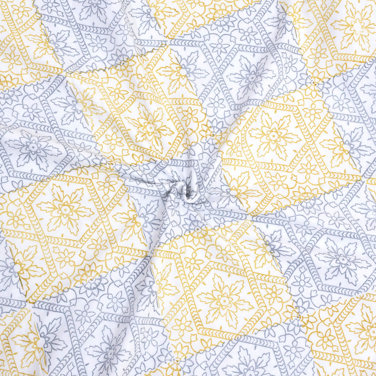 Yellow Grey Jharokha | Dohar | Summer Blanket
